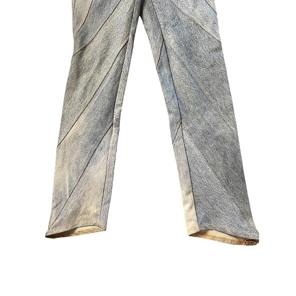 New EB Denim Patchwork Straight Leg Medium Wash Jeans Recycled Revolve XS - Picture 7 of 12